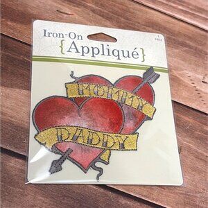 Mommy Daddy Heart Arrow Iron-On Embroidered Applique Patch  HORIZON AAP20953-123